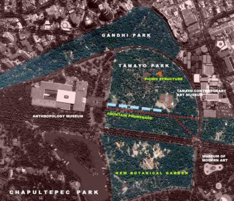 Chapultepec公園噴泉廣場