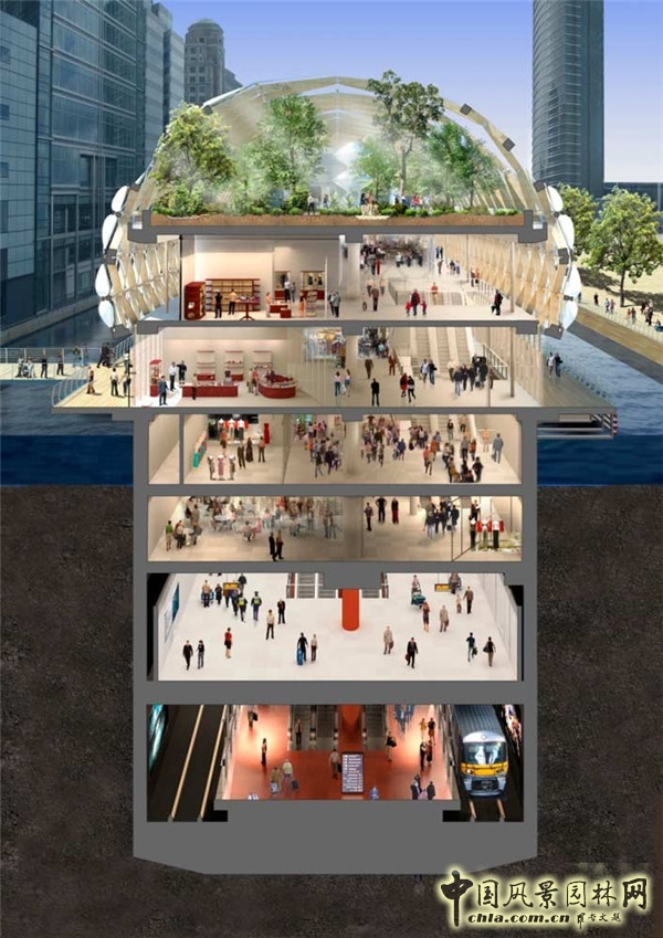 倫敦Crossrail車站屋頂花園景觀設計