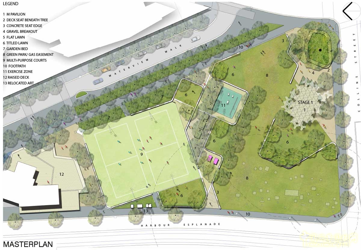 墨爾本海港區(qū)城市公園一期工程景觀